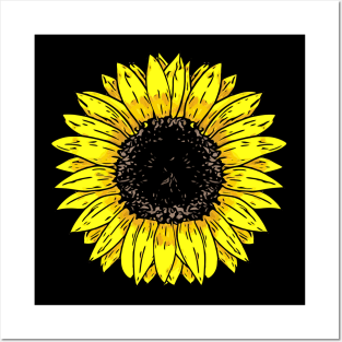 Sunflowers, cool yellow flowers Posters and Art